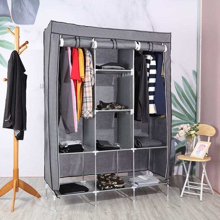 Metallic Portable Wardrobe 3 column 